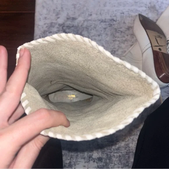 Vintage White Leather Fringe Cowboy Boot Paola Fellicce Size 9.5 - Picture 7 of 8